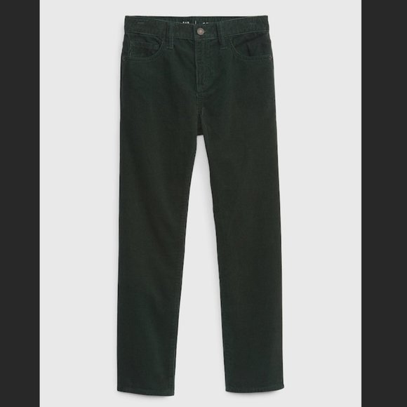 Gap Kids Original Corduroy Pants with Washwell in Dark Emerald, sizes 16 + 18 - Picture 1 of 3